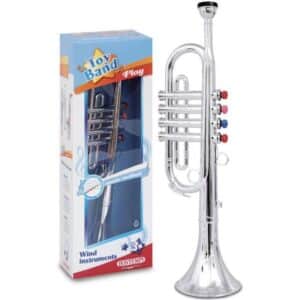 Tromba cromata grande a 4 pistoni/note colorati Bontempi-0