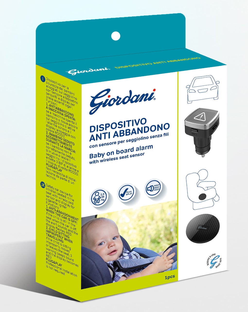 Dispositivo antiabbandono Giordani accendisigari sottochiave-0