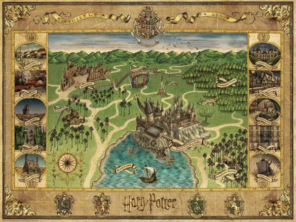 Mappa di Hogwarts Harry Potter Puzzle 1500 pezzi Ravensburger 16599-8079