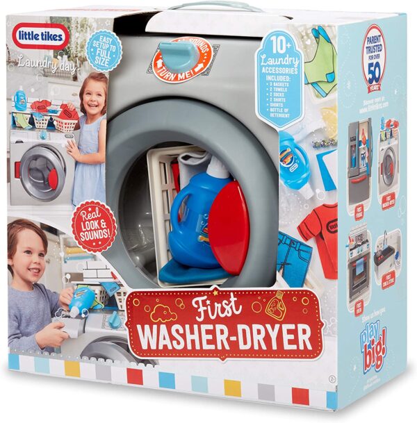First Washer-Dryer Lavatrice Interattiva e Realistica con Suoni Little Tikes-13387
