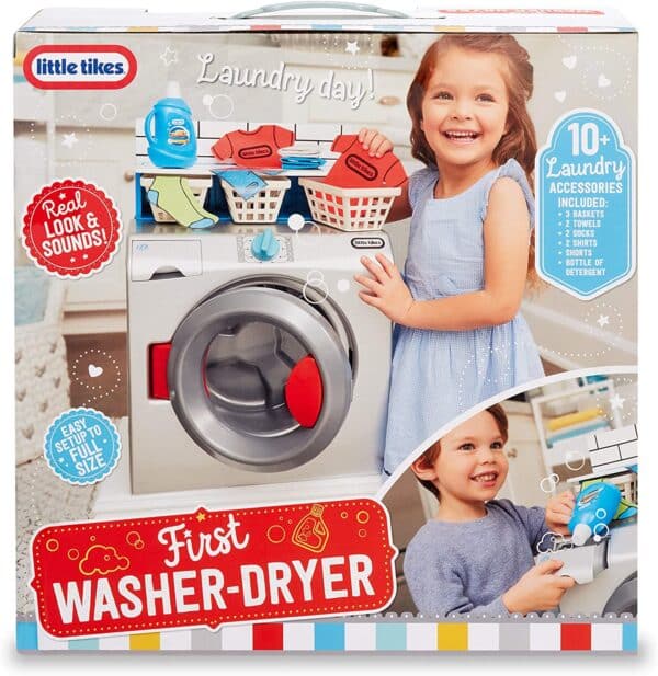 First Washer-Dryer Lavatrice Interattiva e Realistica con Suoni Little Tikes-13389