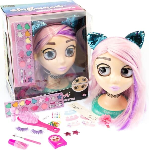 Influencer Make Up Doll Testa da Truccare e Pettinare con Occhi Cambiacolore 92049-17547