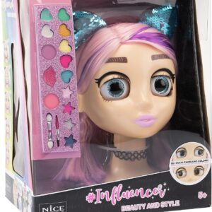 Influencer Make Up Doll Testa da Truccare e Pettinare con Occhi Cambiacolore 92049-0
