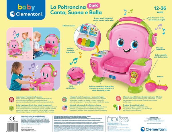 La Poltroncina Canta, Suona e Balla Pink Clementoni 17755-17439