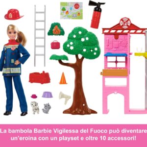 Barbie Vigilessa del Fuoco Playset Mattel - immagine 3