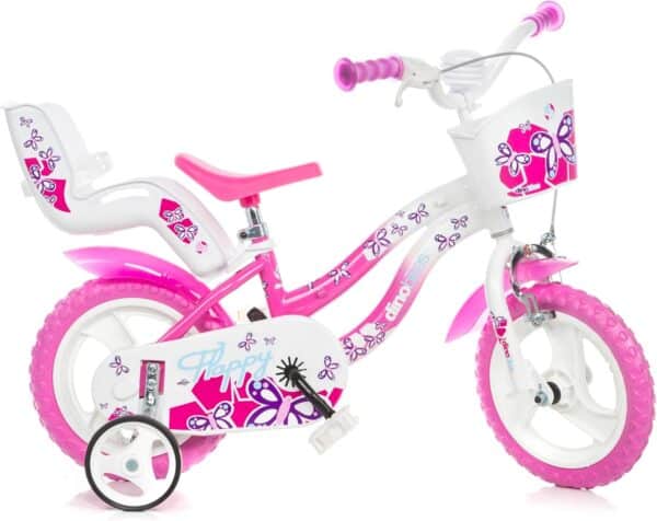 Bicicletta 12" FLAPPY bianca e rosa Dino Bikes