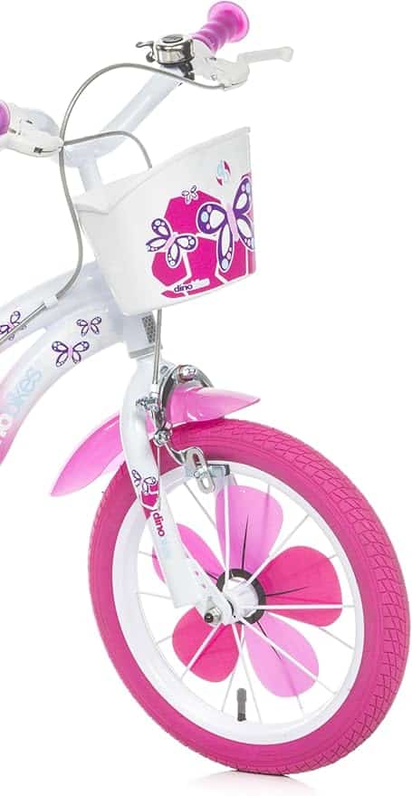 Bicicletta 16" FLAPPY bianca e rosa Dino Bikes