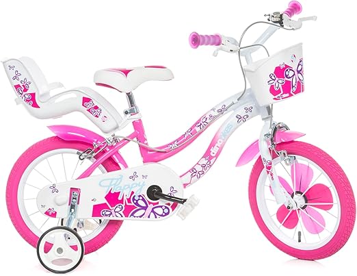 71gCErlg+AL._AC_SX522_ Bicicletta 16" FLAPPY bianca e rosa Dino Bikes