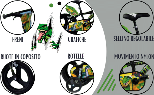 Bicicletta 16" DINOSAUR Dino Bikes