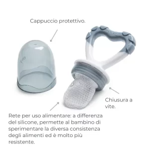 Mangia frutta e Massaggiagengive 2 in 1 Blu - Flavorillo - Nuvita - immagine 3