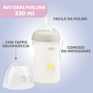 Biberon NaturalFeeling 6m+ 330ml - Rosa - CHICCO - immagine 2