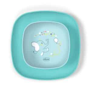 Ciotola e piatto piano 12m azzurro - CHICCO - immagine 1