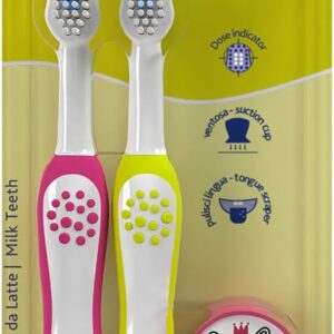 Spazzolino 3-6 anni DOPPIO Rosa-giallo – CHICCO - immagine 1
