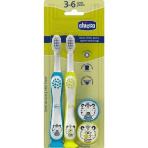 Spazzolino 3-6 anni DOPPIO Azzurro-giallo - CHICCO - immagine 1