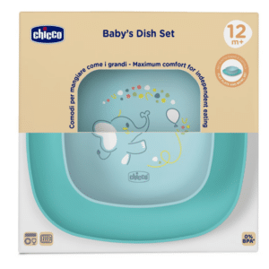 Ciotola e piatto piano 12m azzurro - CHICCO - immagine 2