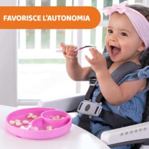 Piatto porzionato silicone Rosa 12m+ - CHICCO - immagine 2