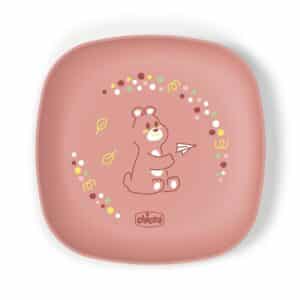 Ciotola e piatto piano 12m rosa - CHICCO - immagine 3