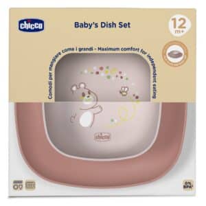 Ciotola e piatto piano 12m rosa - CHICCO - immagine 4