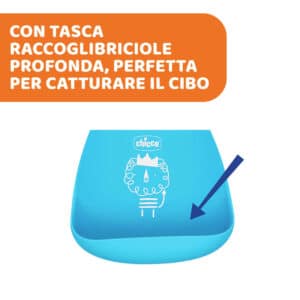 Bavaglino silicone 6+ Azzurro - CHICCO - immagine 3