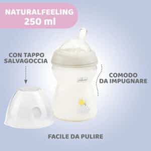 Biberon NaturalFeeling 2m+ 250ml - Rosa - CHICCO - immagine 2