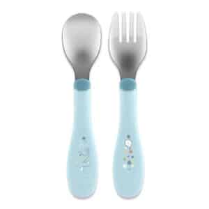 Posate inox 18m+ azzurro - CHICCO - immagine 1