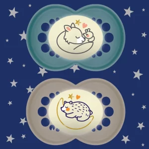 Succhietti Original Night Bio-circolare 6+ m Conf. Doppia - Silicone -Boy -MAM - immagine 1