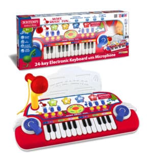 Tastiera elettronica a 24 tasti con microfono e leggìo (Red) - BONTEMPI - immagine 2