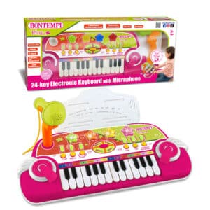 Tastiera elettronica a 24 tasti con microfono e leggìo (Pink) - BONTEMPI - immagine 2