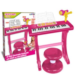 Tastiera 37 tasti con gambe, microfono, sgabello e leggio. (Pink) - BONTEMPI - immagine 2