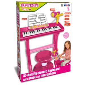 Tastiera 37 tasti con gambe, microfono, sgabello e leggio. (Pink) - BONTEMPI - immagine 3