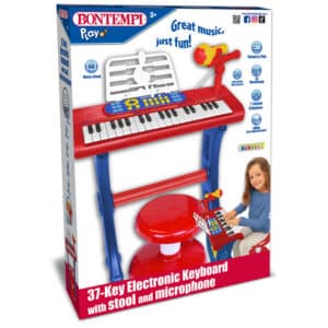 Tastiera 37 tasti con gambe, microfono, sgabello e leggio - BONTEMPI - immagine 3