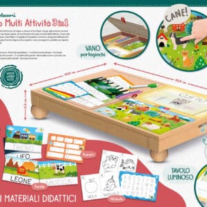 Tavolo multi attività 3in1 legno Montessori - LISCIANI - immagine 2