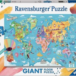 Puzzle 125 pz Giant Mappa del mondo - RAVENSBURGER - immagine 1
