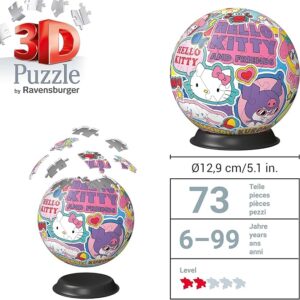 3D Puzzleball 72 pz Hello Kitty - RAVENSBURGER - immagine 2