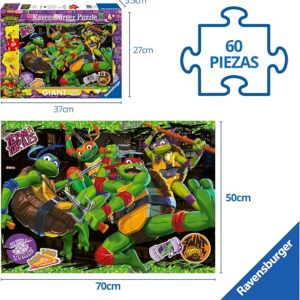 Puzzle 60 pz Giant Teenage Mutant Ninja Turtles - RAVENSBURGER - immagine 3
