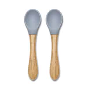 Cucchiaini in Silicone con Bambù 2pz Grigio - LORELLI - immagine 1