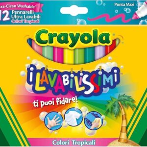12 colori lavabilissimi punta maxi colori tropicali - CRAYOLA - immagine 1