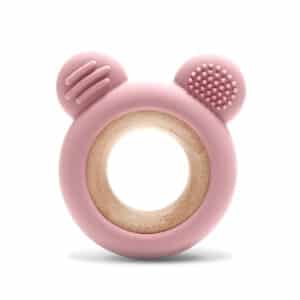 Massaggiagengive silicone e faggio Orsetto Rosa - LORELLI - immagine 1
