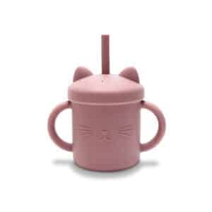 Bicchiere in Silicone con Manico e Cannuccia ROSA – LORELLI - immagine 1