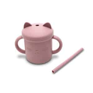 Bicchiere in Silicone con Manico e Cannuccia ROSA – LORELLI - immagine 2