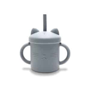 Bicchiere in Silicone con Manico e Cannuccia GRIGIO – LORELLI - immagine 1