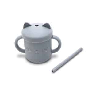 Bicchiere in Silicone con Manico e Cannuccia GRIGIO – LORELLI - immagine 2