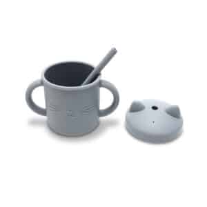 Bicchiere in Silicone con Manico e Cannuccia GRIGIO – LORELLI - immagine 3