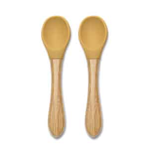 Cucchiaini in Silicone con Bambù 2pz Giallo - LORELLI - immagine 1
