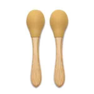 Cucchiaini in Silicone con Bambù 2pz Giallo - LORELLI - immagine 2