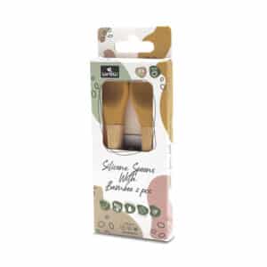 Cucchiaini in Silicone con Bambù 2pz Giallo - LORELLI - immagine 3
