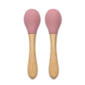 Cucchiaini in Silicone con Bambù 2pz Rosa – LORELLI - immagine 3