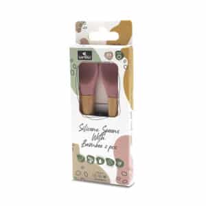 Cucchiaini in Silicone con Bambù 2pz Rosa – LORELLI - immagine 2