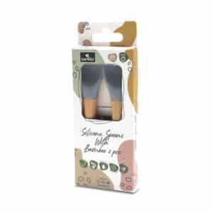 Cucchiaini in Silicone con Bambù 2pz Grigio - LORELLI - immagine 4