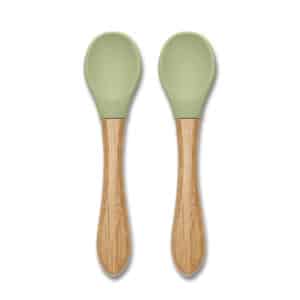 Cucchiaini in Silicone con Bambù 2pz Verde Fresh – LORELLI - immagine 1